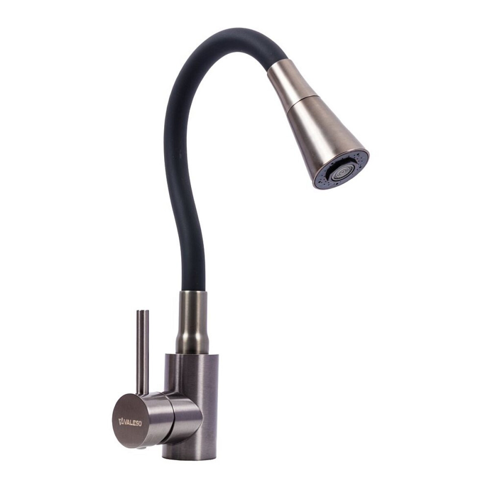 VALESO Кухонний змішувач VALESO NES-F12 PVD гнучкий чорний Київ - фото 1