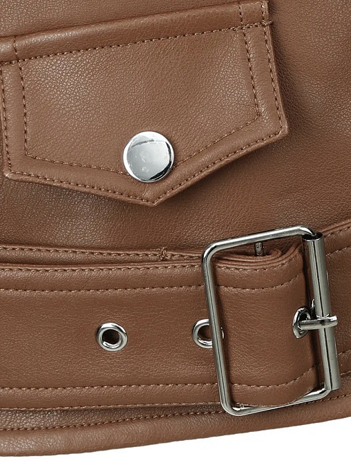 Куртка косуха  женская эко кожа Коричневый M-L Харьков - изображение 5