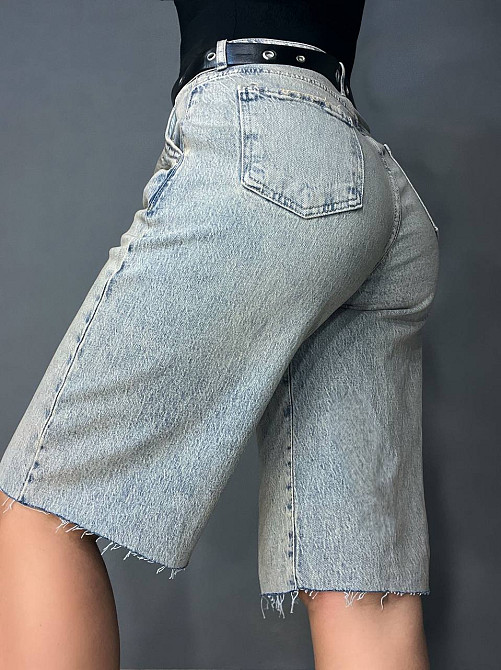 Шорти жіночі джинсові LIUZIN 1358 SKATER бермуди подовжені з ременем блакитні, блакитний, 28, 28, 80 см, 108 см Київ - фото 12