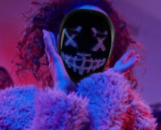 Маска интерактивная Cyber ​​Face с LED экраном для вечеринки и праздника Киев