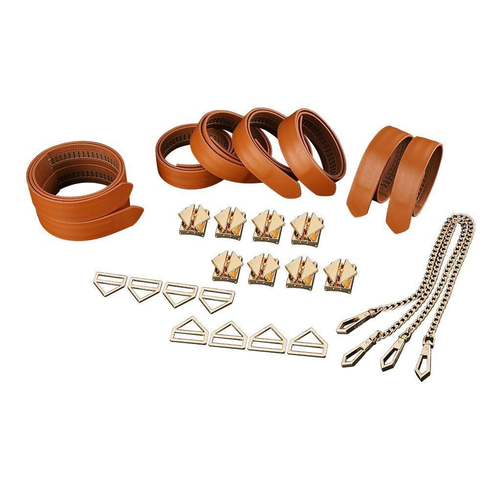 Набір із 8 ременів для зв'язування LOCKINK 8-Bondage-Straps Restraint Set — Brown Sex Aura Київ - фото 3