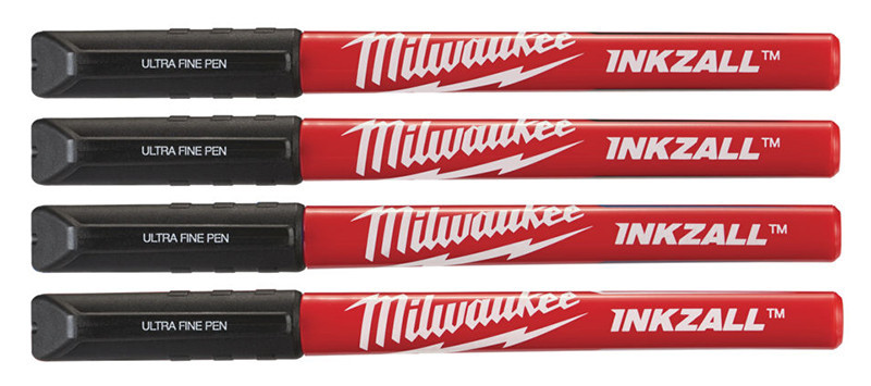 Набір маркерів Fine Tip InkZAll MILWAUKEE, чорний, (4шт) Одеса - фото 1