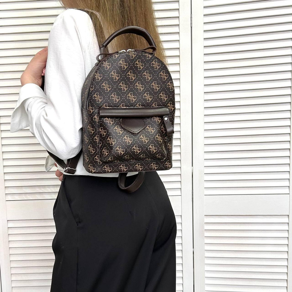 Женский рюкзак классический брендовый. Женский маленький брендовый рюкзак Коричневый 816 Киев - изображение 7