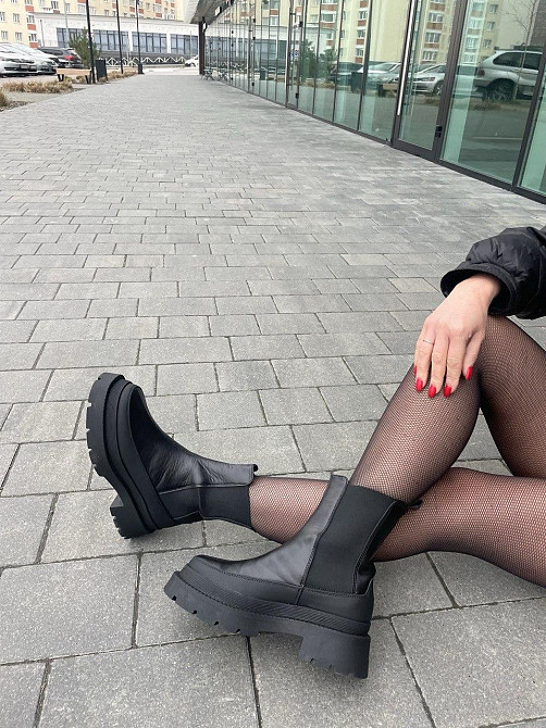 Nikos Жіночі черевики Niko's чорні натуральна шкіра з хутром висота 20 см (2101/181) Коломыя - изображение 9