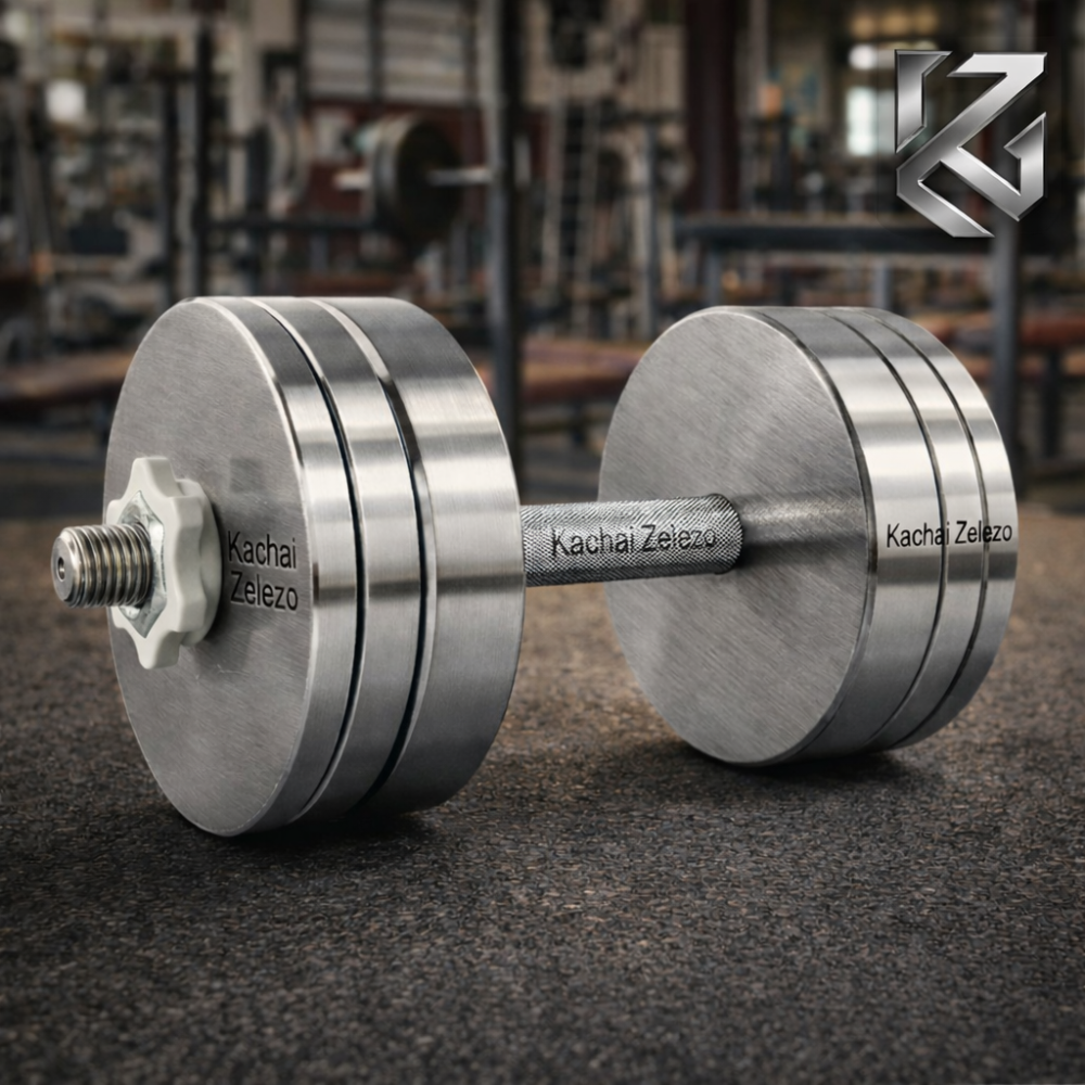 Гантели наборные 2 по 20 кг металлические без покрытия Kachai Zelezo Iron Pro Киев - изображение 2