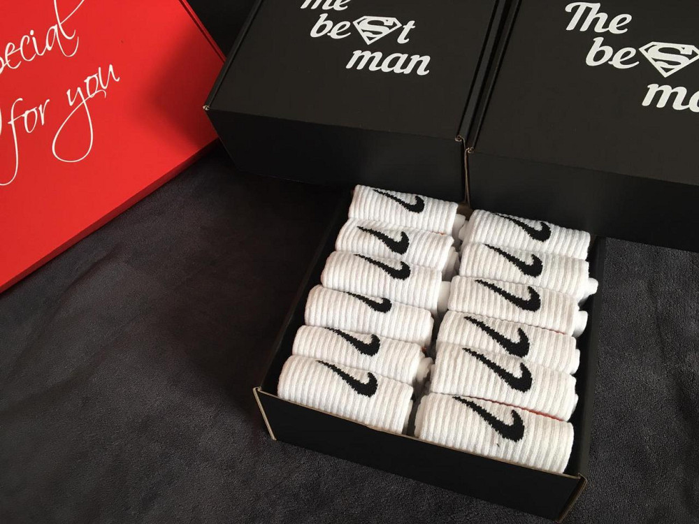 Подарунковий набір шкарпеток Nike 12 шт – стильні чоловічі та жіночі шкарпетки, 100% бавовна, різні розміри Киев - изображение 2