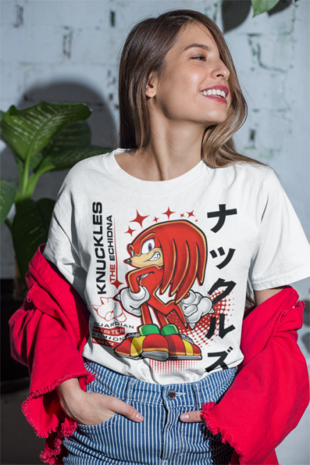 Футболка чоловіча з аніме принтом Кнукклес Екхідна Схадов Хедгехог оверсайз (S/M/L) Чорний AnimeJ0016 Дніпро - фото 12