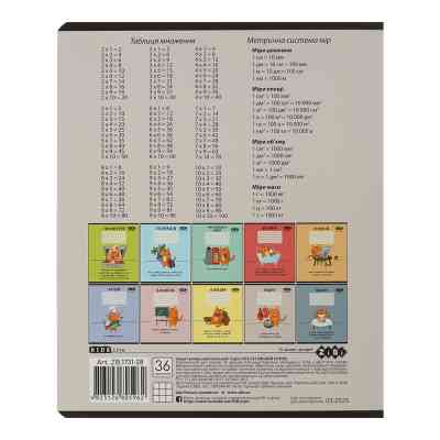 Зошит ZiBi CUTE CAT 36 аркушів, клітинка бежевий (ZB.1731-28) Вінниця