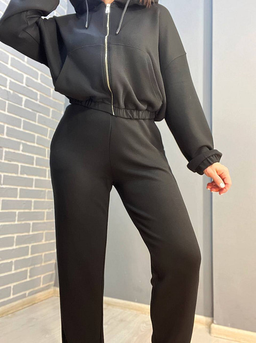Костюм женский No Matter What 1554-1558 худые капюшон карманы и джоггеры на резинке черный, черный, XS Киев - изображение 4