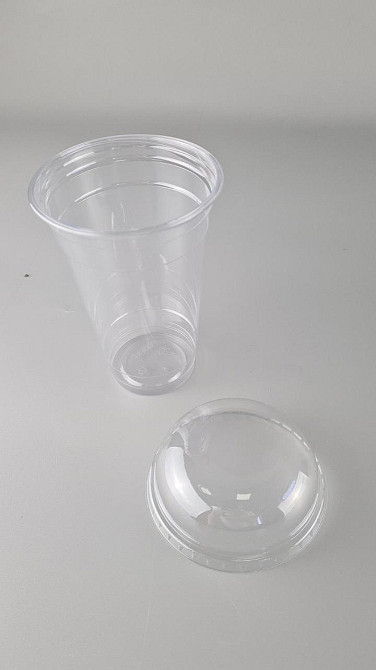 Комплект Стакан РЕТ плотный, прозрачный, 500 мл + крышка купольная без отверстием (50 шт) Харьков - изображение 1