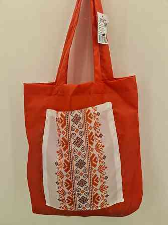 Сумка з кишенею "Вишиванка" 01 40х35 см ручка 60 см червона вертикальна (1 шт.) Харків