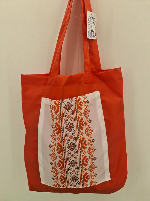 Сумка з кишенею "Вишиванка" 01 40х35 см ручка 60 см червона вертикальна (1 шт.) Харків - фото 2