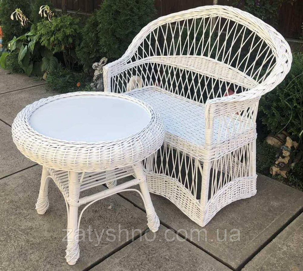 Диван и стол плетеный |Мебель из лозы  диваном |мебель плетеная белая со столом журнальным Киев - изображение 9