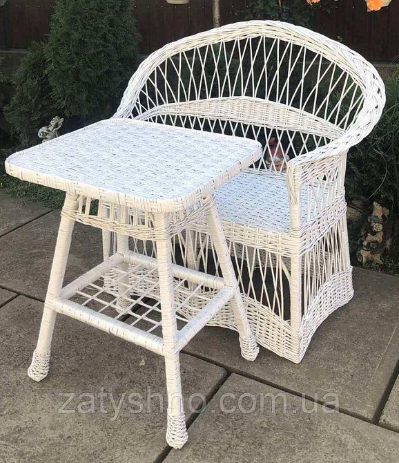 Диван и стол плетеный |Мебель из лозы  диваном |мебель плетеная белая со столом журнальным Киев - изображение 10