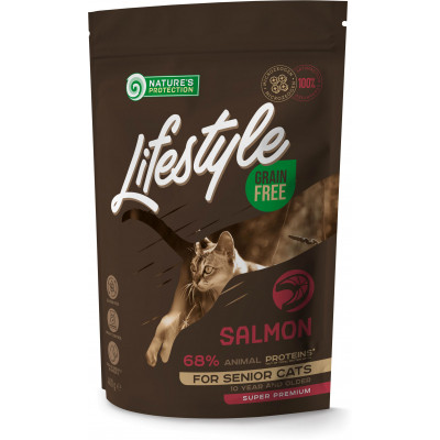 Сухой корм для кошек Nature's Protection Lifestyle Grain Free Salmon Senior Cat 400 г (NPLS45955) Винница - изображение 1
