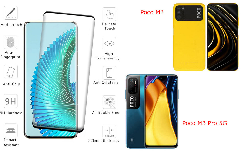 Захисне скло HyperGlass Pro для Poco M3, Poco M3 Pro 5G – максимальна чутливість та захист Київ - фото 2
