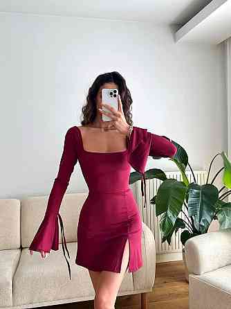 Жіноче обтисле базове плаття з квадратним вирізом мікродайвінг Бордовий, 46/48 Одеса
