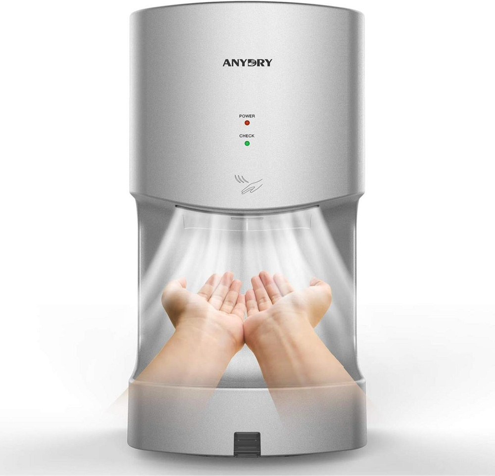 Сушарка для рук anydry 2630TS автоматична електрична настінна 1400-1650W сіра срібна потужна, електросушарка для туалету Київ - фото 1