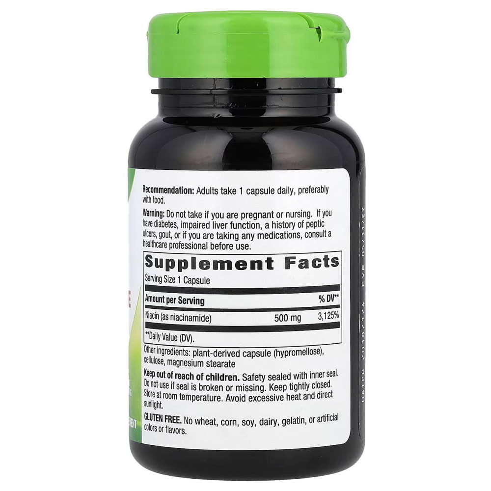 Вітамін В3 Nature's Way Niacinamide 500 мг 100 веганських капсул Київ - фото 2