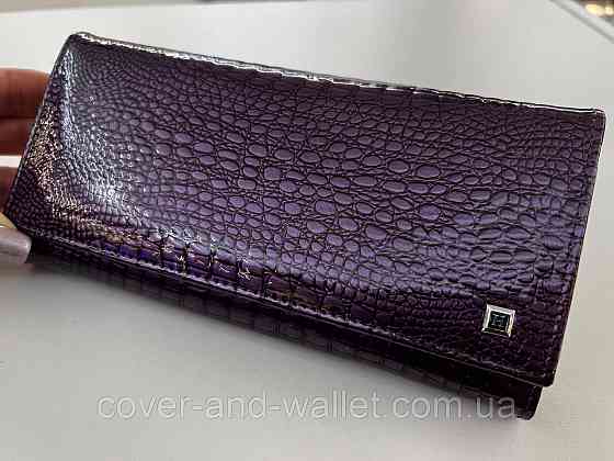 Фіолетовий жіночий гаманець із натуральної лакової шкіри Hassion AE 501 Київ