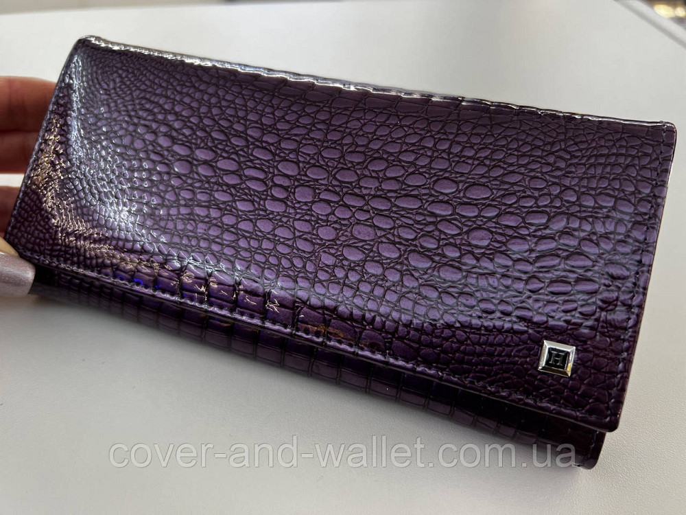 Фиолетовый женский кошелек из натуральной лаковой кожи Hassion AE 501 Киев - изображение 6