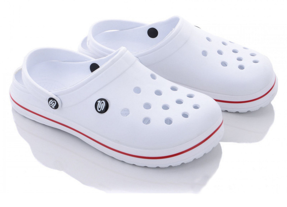 Кроксы мужские белые сабо Медицинская обувь 
