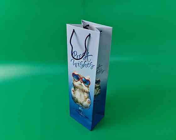 Пакет паперовий подарунковий під пляшку 12/9/36 (артBUT-74) (12 шт.) Харків