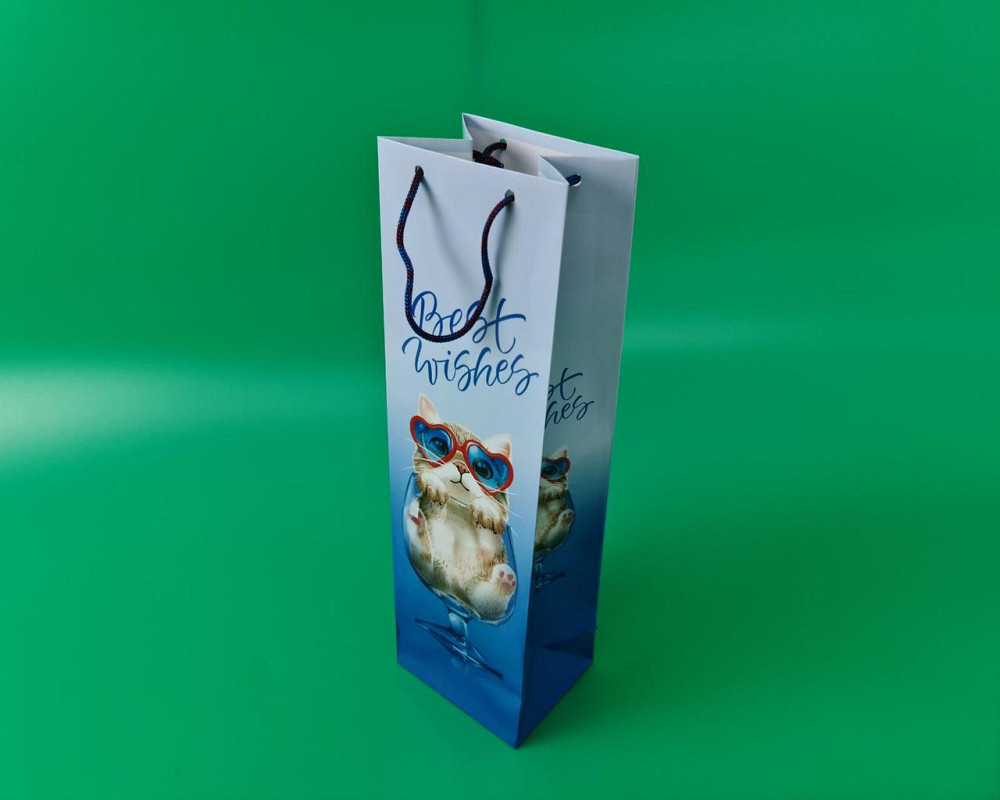 Пакет паперовий подарунковий під пляшку 12/9/36 (артBUT-74) (12 шт.) Харків - фото 1