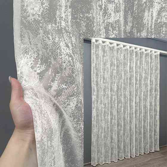 Тюль жакард, колекція "Мармур" колір молочний 1545т Київ