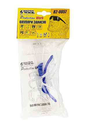 Окуляри відкриті MASTERTOOL GTS боковий захист м'які завушники прозорі 82-0057 Коломия