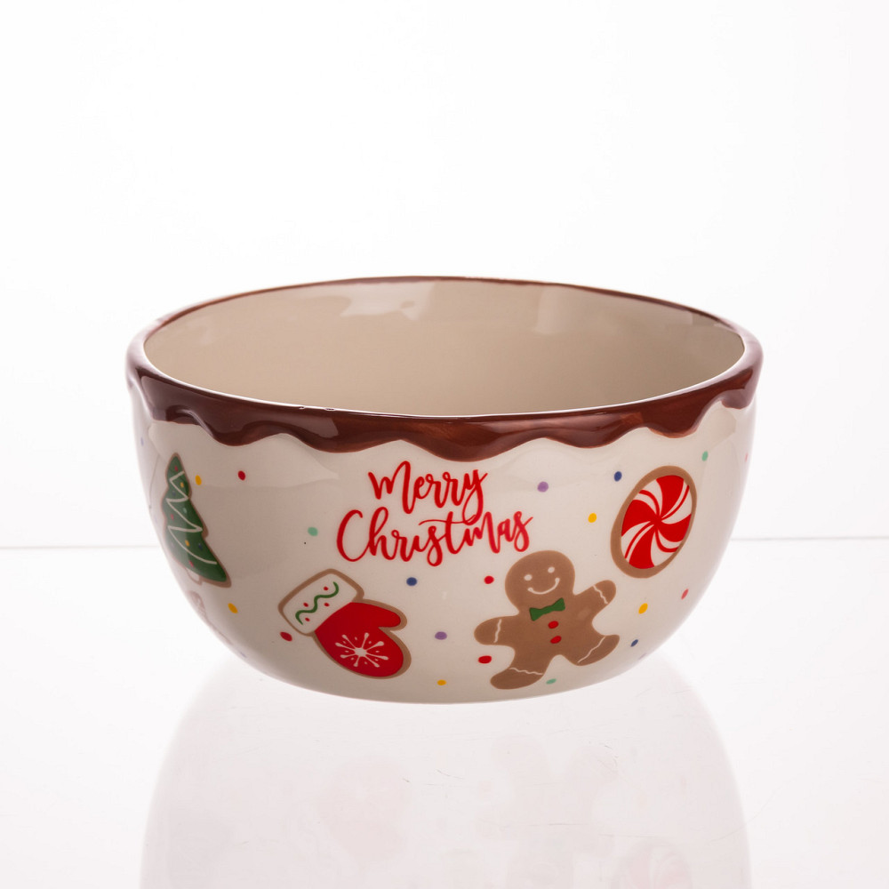 Yiwu Тарілка супова порцелянова новорічна Ø15 (см) Merry Christmas 800 мл CR-1-44 Коломыя - изображение 1