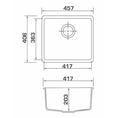 Мийка кухонна GRANADO Under top gris (gr1908) Вінниця - фото 2
