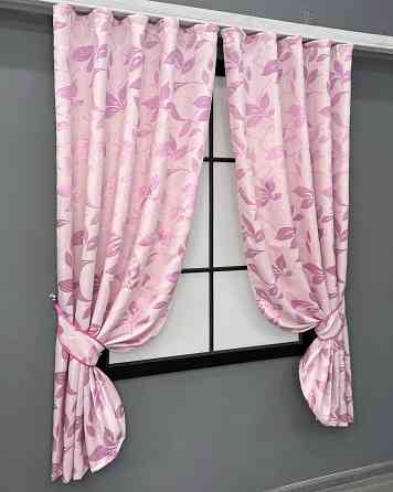 Комплект коротких штор VR-Textil Софт № 1158ш Рожевий 130х170 см 2шт (35-0418) Київ