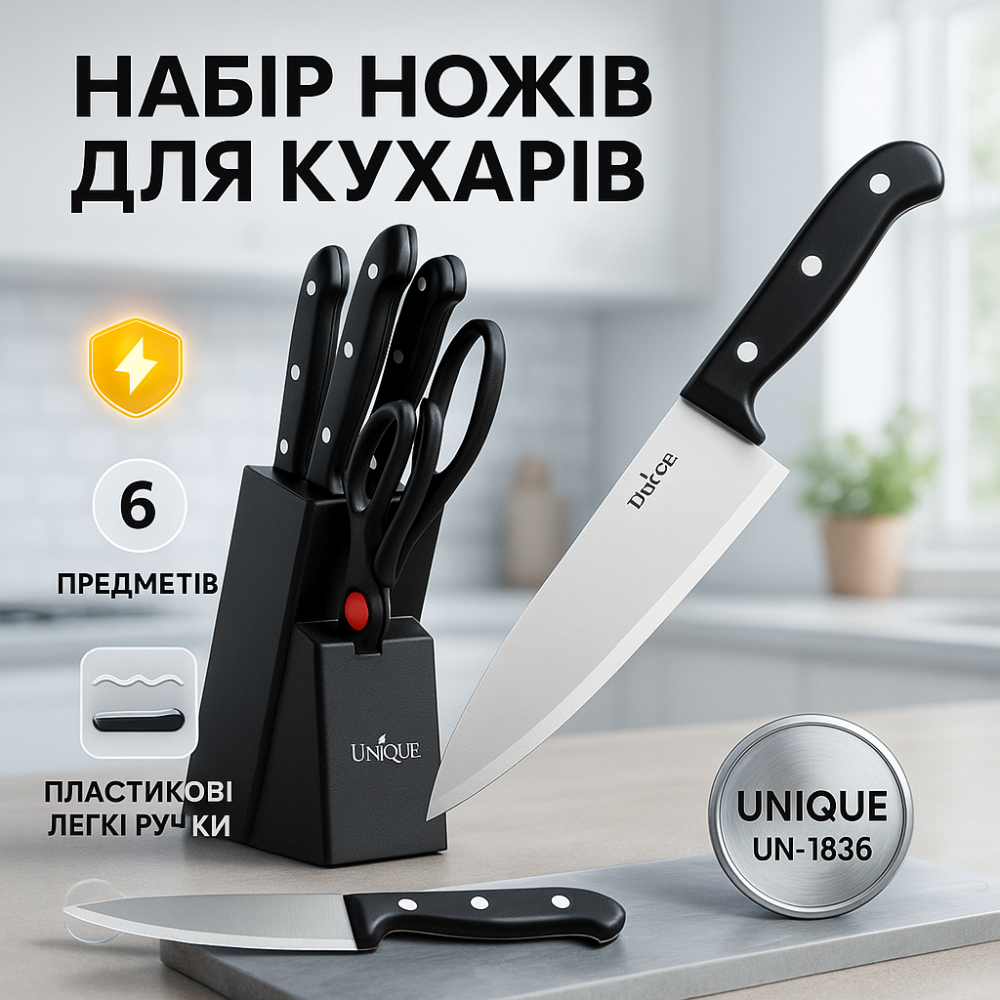 Набор хороших качественных кухонных ножей, Набор литых кухонных ножей, Качественные ножи для дома UE-45 Львов - изображение 14