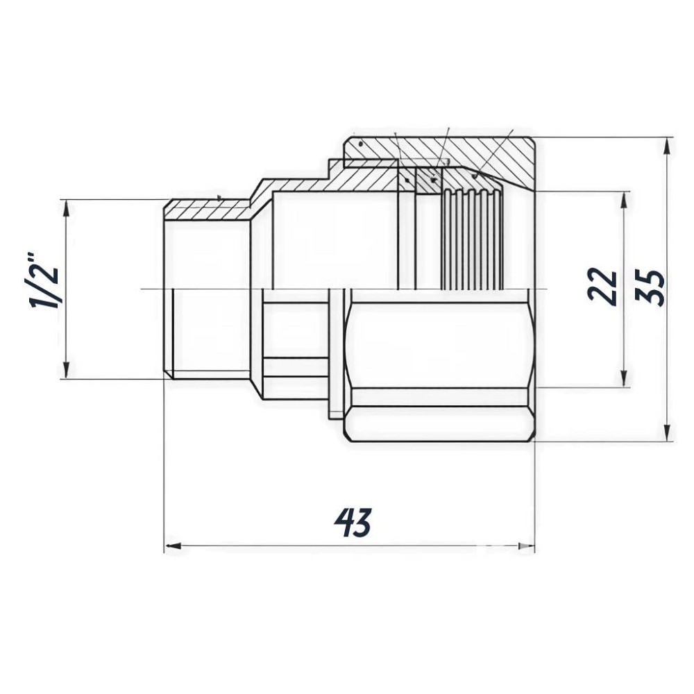 З'єднання зажимне пряме для труби Ø22мм 1/2″З латунне LS332S OPTIMUM Тернополь - изображение 5