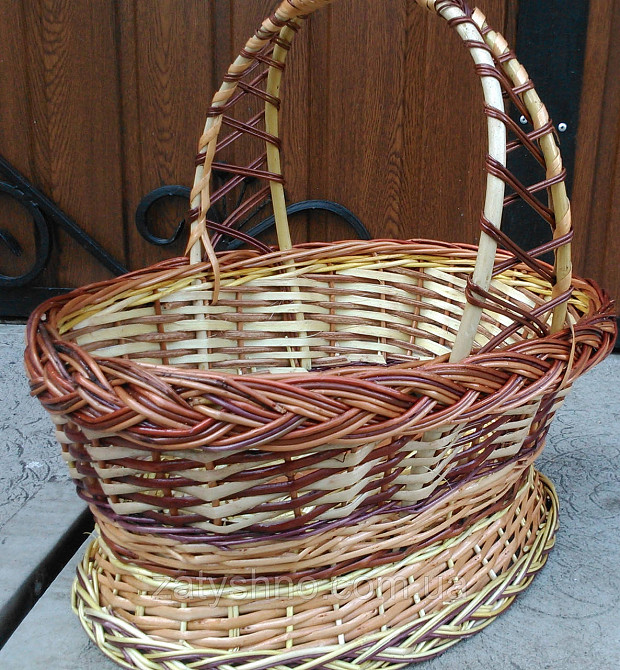 Кошик подарунковий з лози з забарвленням Київ - фото 1