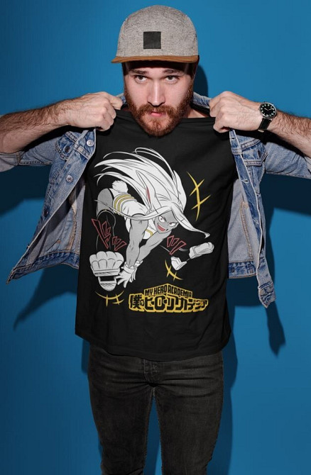 Футболка чоловіча з аніме принтом Моя геройська академія оверсайз (S/M/L) Чорний AnimeJ1145 Дніпро - фото 7