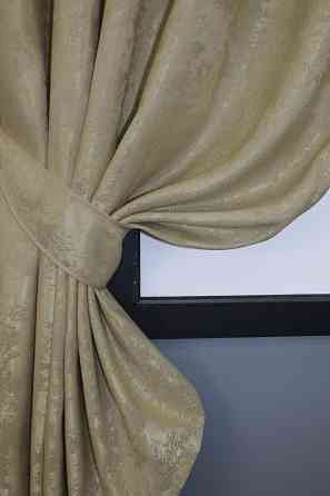 Комплект коротких штор VR-Textil Жаккард Sultan XO № 1284ш Золотистый 130х170 см 2 шт (35-0087) Киев