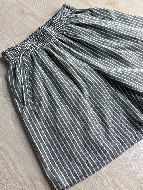 Шорты женские A-NIUSHOW 30129 в полоску хлопчатобумажные на резинке мом серые, серый, S Киев - изображение 6