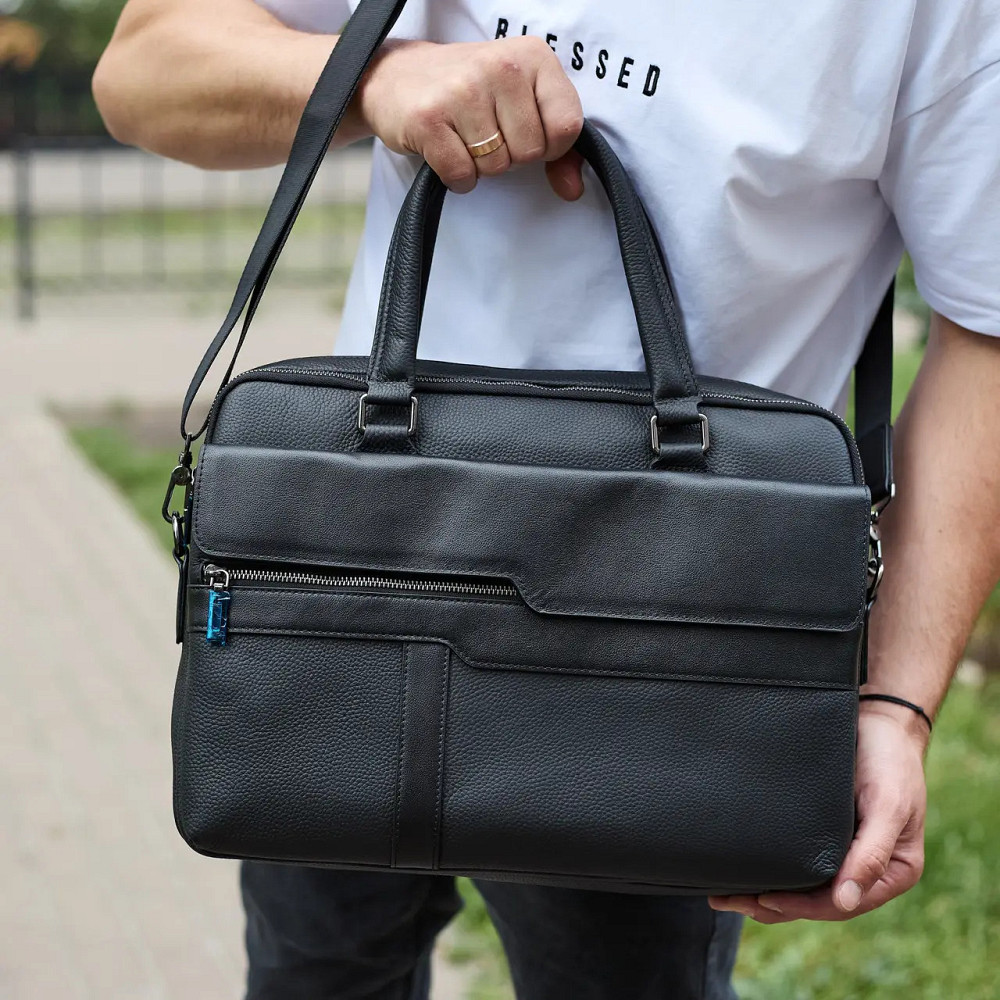 Мужская кожаная сумка портфель для ноутбука и документов в деловом стиле Tiding Киев - изображение 2