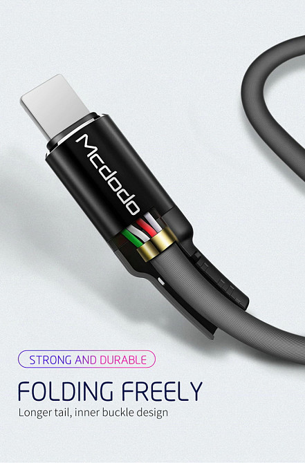 Кабель Lightning McDodo X Series Voice Control з аудіосинхронізацією CA584 (Білий, 1м) Николаев - изображение 9