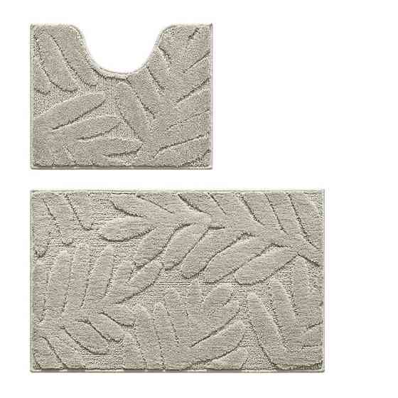 Набір килимків для ванної кімнати та туалету, комплект для ванни та унітазу, мікрофібра, протиковзкі, для ванної, сірий Кам'янець-Подільський