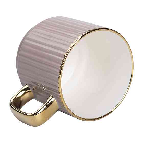 Чашка порцелянова із золотим обідком і золотою ручкою 300 (мл) Кремова RX-N231129CR Коломия