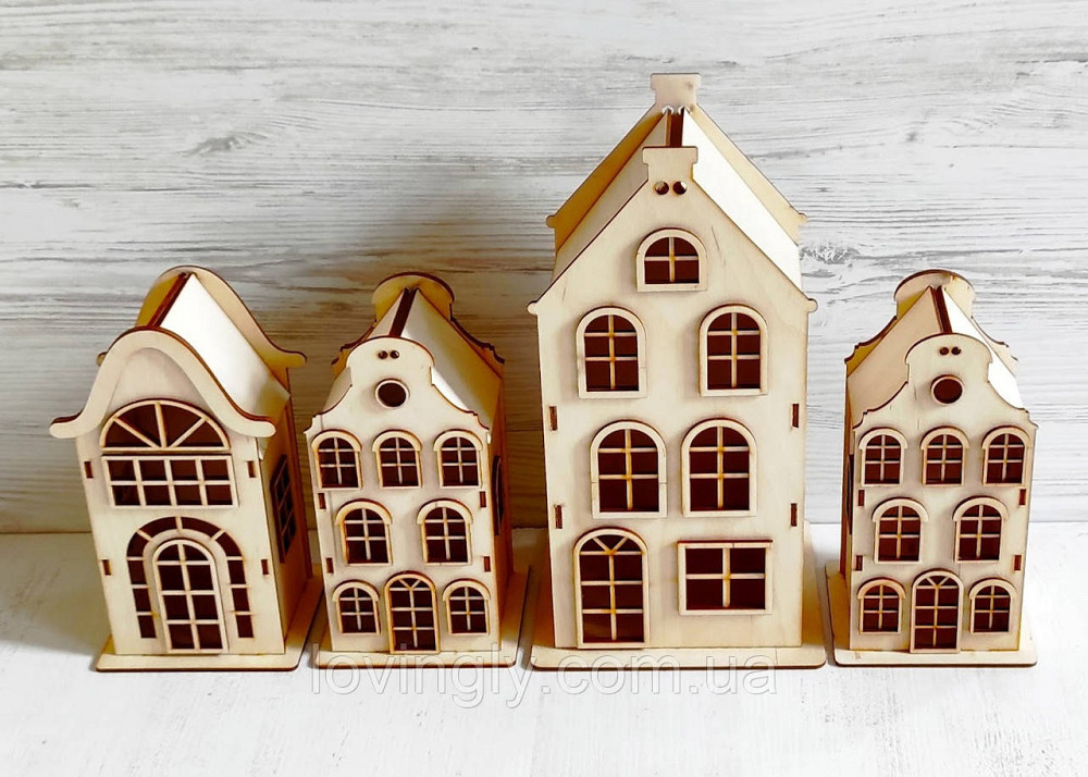 Будиночок - нічник з дерева 33 см для декору дитячої кімнати. Ірпінь - фото 2