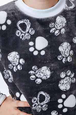 Пижама детская, тёплая, тёмно-серая, топ Крохатушка одяг Киев