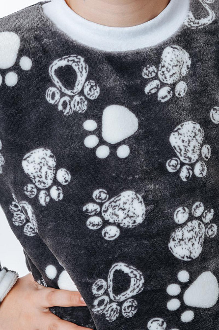 Пижама детская, тёплая, тёмно-серая, топ Крохатушка одяг Киев - изображение 4