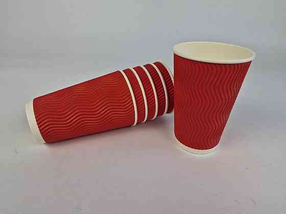 Склянка гофрований 500 мл КРАСНИЙ (15 шт.) Харків