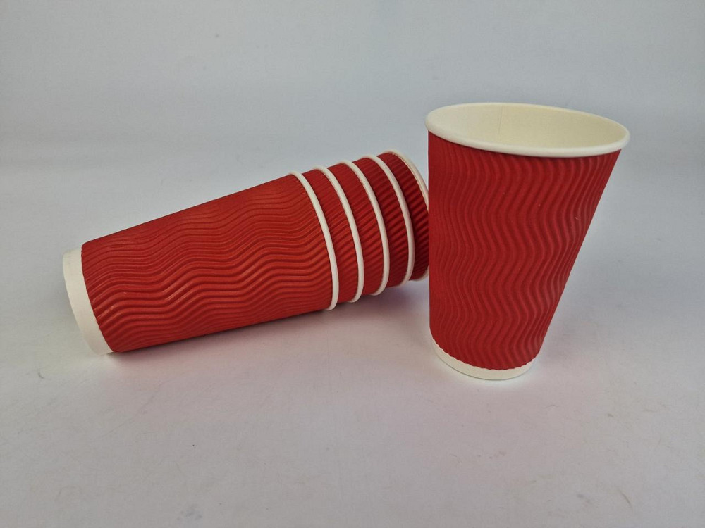 Склянка гофрований 500 мл КРАСНИЙ (15 шт.) Харків - фото 1