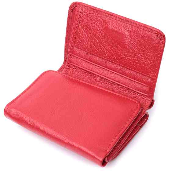 Жіноче портмоне з монетницею із натуральної шкіри ST Leather 22727 Червоний Київ