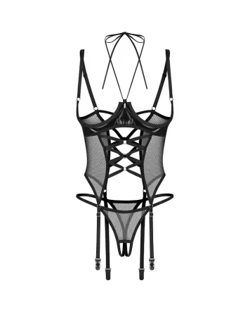 Корсет Obsessive Dominna cupless corset & crotchless thong 2XL/3X Львів